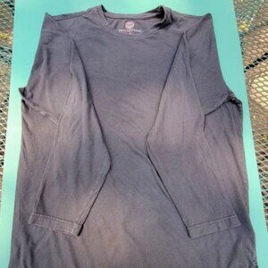 Mens WP Weatherproof  100% Cotton Long Sleeve Crew Neck Tee  sz. L Black